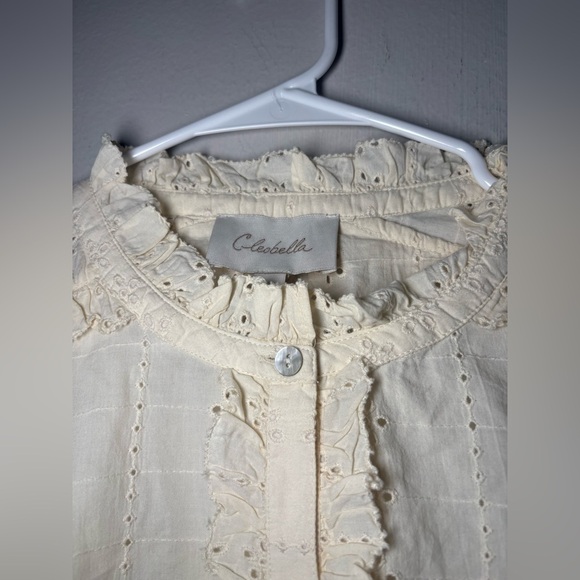NWOT CLEOBELLA X ANTHROPOLOGIE Freya Blouse cream eyelet size M - Picture 3 of 5